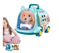 Set de Jeu pour Les Soins des Animaux domestiques pour - Animal de Compagnie alimenté par Batterie, Peluche Douce, Jouet interactif, Pieds Mobiles, Queue, unité de Marche, Jeux de finz