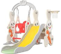 Set de jeu, toboggan, balançoire, BLANC