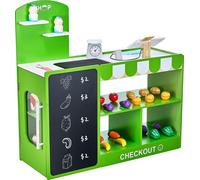 Set de jeu VEVOR pour épicerie, jeu en bois de 35 pièces, supermarché pour enfants avec sac à provisions, tapis roulant, scanner, caisse enregistreuse, fruits et légumes réalistes, pour enfants à part