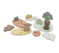 Jollein Set de jouets de bain en mousse - Kangaroots - 9 pièces - jouet de bain en EVA - pièces de puzzle flottantes pour bain et douche - filet avec ventouses pour le rangement - stimule la motricité
