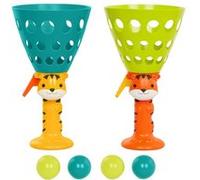 Btoys Set de jeux de balles Tigres - Pop & Catch, 2 lanceurs, 4 balles, Multicolore, 3 ans +