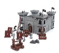 Set de Jeux de Guerres Anciennes - Jeu de Jouet Château avec Figurines d'Action de Chevaliers, Accessoires de Construction, Soldats, Bouclier et Mirador Inclus