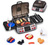 Set de jouets de cuisine BBQ Grill pour enfants - 19 pièces avec bruits de fumée et lumière - Jouets pour des moments de cuisine créatifs