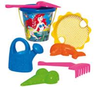Set de jouets de sable Pelle Râteau Seau Moules Passoire Arrosoir IML Enfants Set de seaux 7 pcs.