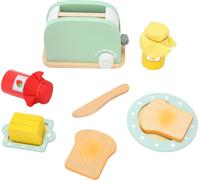 Set de jouets grille-pain avec tranches de pain en bouteille assiette bloc de bois jaune fabricant sûr pour les filles garçons