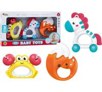 Set de jouets pour bébé Hochets Anneaux de dentition Zèbre Crabe Renard 3 pièces