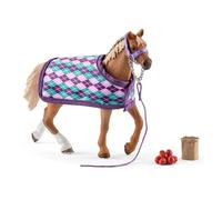 SCHLEICH-Pur-sang anglais avec couverture Schleich Horse Club - 18.7 cm