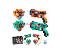 Set de Laser Tag Rechargeable - 2 Joueurs avec Fusils et Gilets Connectés, 4 Modes de Tir, Equipes Personnalisables, Sécurisé et Actif dès 6 Ans