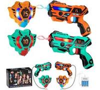 Set de Laser Tag Rechargeable VATOS - 2 Joueurs avec Fusils et Gilets Connectés, 4 Modes de Tir, Équipes Personnalisables, Sécurisé et Actif dès 6 Ans