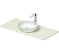 Set de lavabos Duravit Sivida rond avec console 1080x500x123mm, 268014FH00, Couleur: Plan de toilette intérieur : Blanc satiné, extérieur : vert pâle mat ; console : Vert pâle