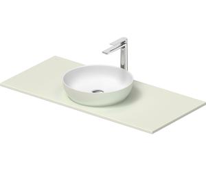 Set de lavabos Duravit Sivida rond avec console 1080x500x123mm, 268014FH00, Couleur: Plan de toilette intérieur : Blanc satiné, extérieur : vert pâle mat ; console : Vert pâle
