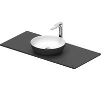 Set de lavabos Duravit Sivida rond avec console 1080x500x123mm, 268014FI00, Couleur: Plan de toilette intérieur : Blanc satiné, extérieur : gris foncé mat ; console : Gris foncé