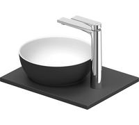 Set de lavabos Duravit Sivida rond avec console 410x330x123mm, 268022FI00, Couleur: Plan de toilette intérieur : Blanc satiné, extérieur : gris foncé mat ; console : Gris foncé