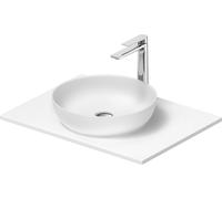 Set de lavabos Duravit Sivida rond avec console 680x500x123mm, 2680123200, Couleur: Plan de toilette Intérieur : Blanc satiné, extérieur : blanc satiné ; console : Blanc