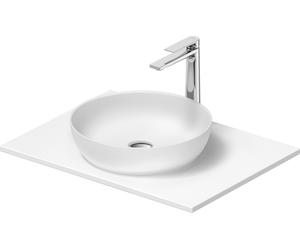 Set de lavabos Duravit Sivida rond avec console 680x500x123mm, 2680123200, Couleur: Plan de toilette Intérieur : Blanc satiné, extérieur : blanc satiné ; console : Blanc
