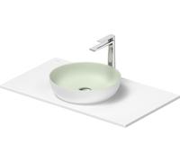 Set de lavabos Duravit Sivida rond avec console 880x500x123mm, 268013FG00, Couleur: Plan de toilette Intérieur : Vert pâle mat, extérieur : blanc satiné ; console : Blanc