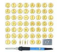 Set de lettres de gravure du bois, kit de gaufrage et de sculpture pour gravure du bois, chiffres alphabet, stylo à température réglable et modèle de pyrogravure pour adultes et débutants