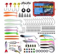 Set De Leurres De Pêche,Ensemble De Matériel De Pêche avec Mallette | Kit D'Accessoires De - pour Eau Douce et Salée Rivière Lac Étang Sortie en Famille Nuit et Jour
