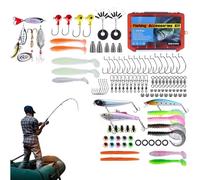 Set De Leurres De Pêche - Leurres Artificiels avec Étui de Rangement,Set de Pêche,pour Extérieur Eau Salée Rivière Lac Étang Vacances Familiales Matin Et Nuit