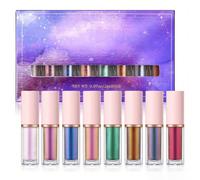 Set de liner à paupières liquide paillettes et fard scintillant long-lasting Facile appliquer Sans taches Séchage rapide cadeau maquillage pour les 8 pièces