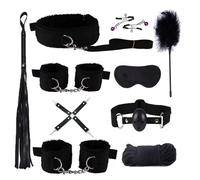 Set De Linge De Lit 10pcs, Bracelet à Main + Combinaison De Corde En Nylon, Ensemble De VêTement SpéCial - Cadeau De Couple - D-1 (Noir)
