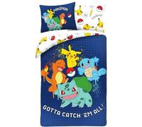 Set De Lit POKEMON CATCH ALL Couette PIKACHU CHARMANDER 140x200cm + Taie 70x90cm