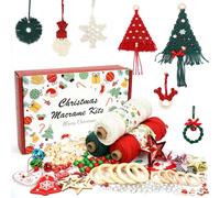 Set de macramé pour débutants avec instructions, set de décoration de Noël en macramé, décoration de Noël DIY - pour les décorations de Noël, set complet