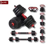 FFitness Ensemble d'haltères réglables convertibles en barre 6 en 1 Kettlebell Support de pompes DIFFÉRENTS POIDS DISPONIBLES 10-40 kg