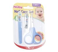 Nuby - Id4774 - Set Manucure Sur Carte - Ciseaux Coupe-Ongle Lime - Bleu