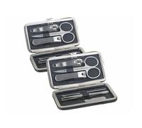 Set de manucure - NEWGEN MEDICALS - 2 sets de 6 pièces - Acier brossé - Étui élégant - Mixte