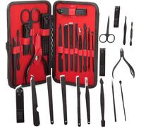 set de manucure & pédicure professionnel de 16 pièces avec lime à ongles & coupe-ongles - Set d'ongles avec ciseaux à ongles & soins de la peau - Etui manucure - Coupe-ongles - Traitement des ongles e