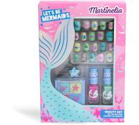 - Set De Maquillage Et Manucure Sirène Pour Enfant - Faux Ongles Adhésifs + 4 Fards À Paupières + 2 Vernis + 1 Bague - Set Cadeau Enfant Fille - A Partir De 3 Ans