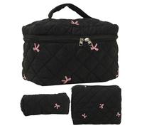 Set de Maquillage, Sac de Maquillage, Sac de Maquillage Compact, Sac cosmétique Noir, Pochette de Maquillage, Sac de Toilette pour Femme, Noir, riferimento Alla descrizione, Se référer à la