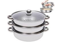 Set De Marmite À Vapeur,Ustensiles De Cuisson À Induction Empilables | Acier Inoxydable Cuit-vapeur pour Cuisine | Pour Réunion Familiale Préparation De Repas Alimentation Saine Dumpling Poisson