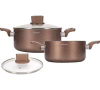 Set de marmites - ARTHUR MARTIN - AM9820 - 20-24 cm avec couvercle en verre - Aluminium - Tous feux dont induction