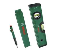 Set de Marquage : Niveau à Bulle 25cm, Mètre Pliant 2m, Marqueur Trous Profonds