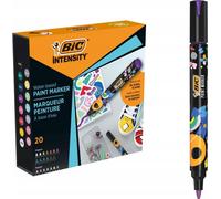 Set de marqueurs acryliques Bic Intensity X20, marqueurs de couleur résistants à l'eau