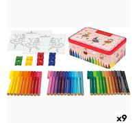 Set de marqueurs Faber-Castell Connector boîte métallique Ballerina multicolore (9 pièces)