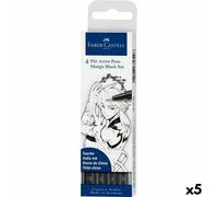 Set de marqueurs Faber-Castell Pitt Artist BD, dessin et manga Etüie noir (5 pièces)