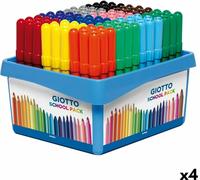 Set de marqueurs Giotto Turbo Maxi School Coloré (4 pièces)
