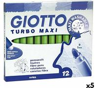 Set de marqueurs Giotto Turbo Maxi vert clair (5 pièces)