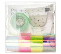 Set De Masking Tape Mini Et Dévidoir - Nacré Multicolore - 1,2 Cm X 1,8 M - 5 Pcs