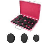 Set de massage aux pierres chaudes, 20 pièces, boîte chauffante incluse, noir