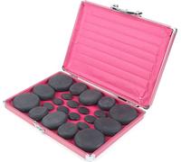 Set de massage aux pierres chaudes, 20 pierres de basalte, méthodes de chauffage polyvalentes, noir naturel
