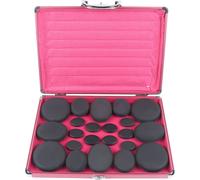 Set de massage aux pierres chaudes, pierres de basalte, boîte chauffante 60W incluse, noir
