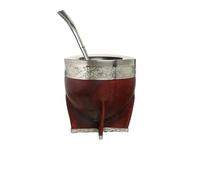 Set de Mate y Bombilla Artesanal (marron et gris)