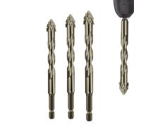 Set de mèches eccentric à rainures | Mèches eccentric renforcées quatre arêtes - Pointes en Acier pour Perçage,Béton Métal Bois Verre Brique Ciment