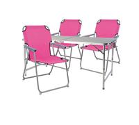 set de meubles de camping 4pcs Alu résistant aux intempéries robuste120x60x58/70cm Rose