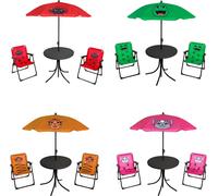 set de meubles de camping 4pcs enfants 2 x chaise de camping + table + parasol