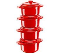 Staub – Set de 4 mini-cocottes 10 cm en céramique – Cerise